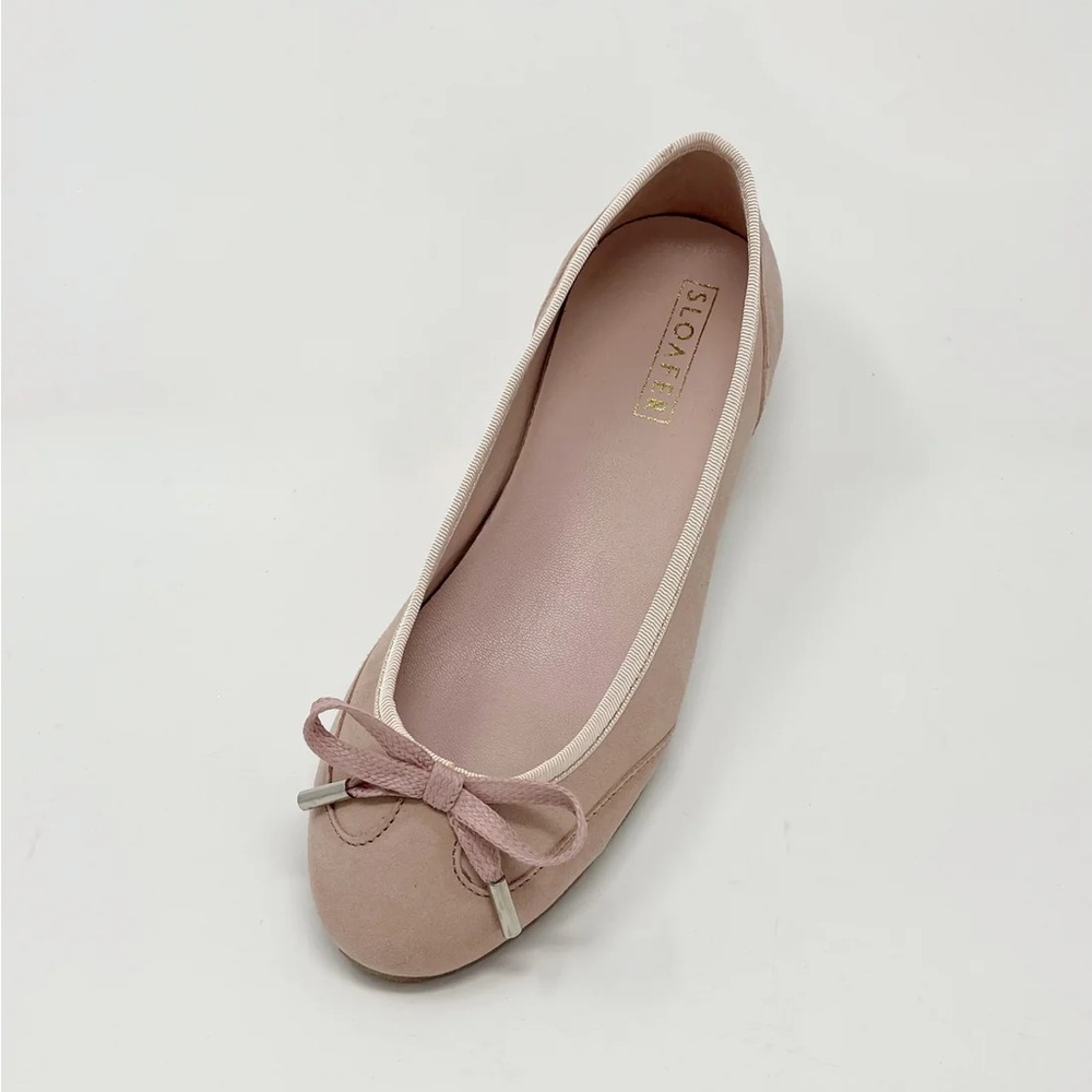 SLOAFERS! Pink Suede Ballet Flats with Bow